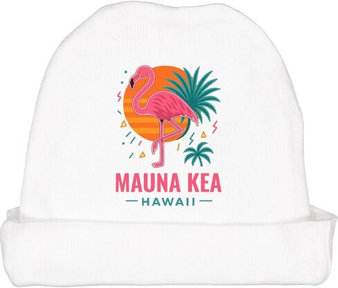 inktastic Mauna Kea Hawaii Flamingo Tropical Vibes Baby Beanie Hat in Saudi Arabia