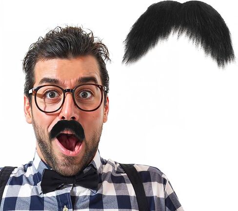 DIY Self Adhesive Fake Mustache Set Novelty Realistic Mustaches Costume Facial Hair for Halloween, Cosplay in Saudi Arabia