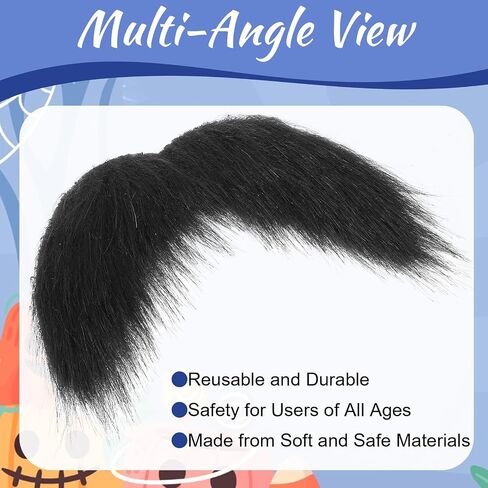 DIY Self Adhesive Fake Mustache Set Novelty Realistic Mustaches Costume Facial Hair for Halloween, Cosplay in Saudi Arabia