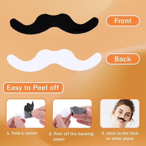 24pcs شوارع مزيفة لاصقة ، عصا عيد الهالوين على ملصقات الشارب ، وشعر الوجه المزيف لحفلات عيد الميلاد ، زخارف الملحقات (الأسود ، البني ، الرمادي) in Saudi Arabia