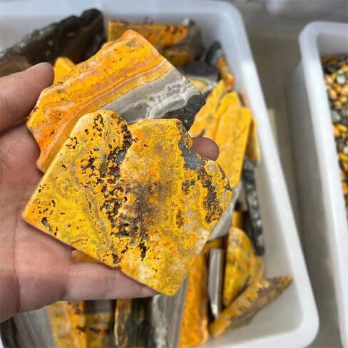 Wholesale Rough Stone bumblebees Jasper Slab Slice for Decoration 1pc in Saudi Arabia