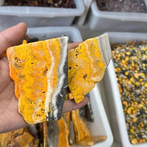 Wholesale Rough Stone bumblebees Jasper Slab Slice for Decoration 1pc in Saudi Arabia