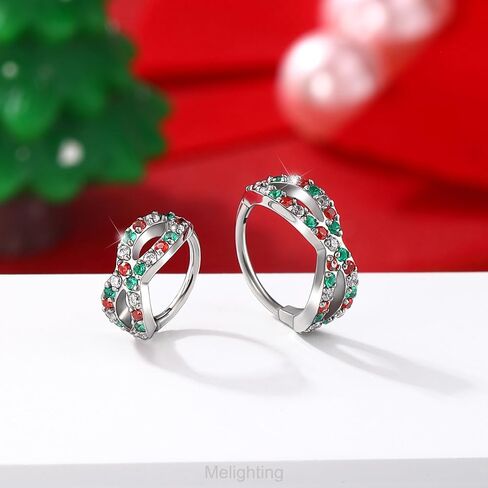 melighting 20g طوق حلقة الأنف المزدوجة ، عنصر عيد الميلاد مفصلي حلق ، 316L من الفولاذ الجراحي الحلزوني الغضروف خاتم الفص ، جسم تشيك توليفشيد ملون مجوهرات للنساء 6/8 مم in Saudi Arabia