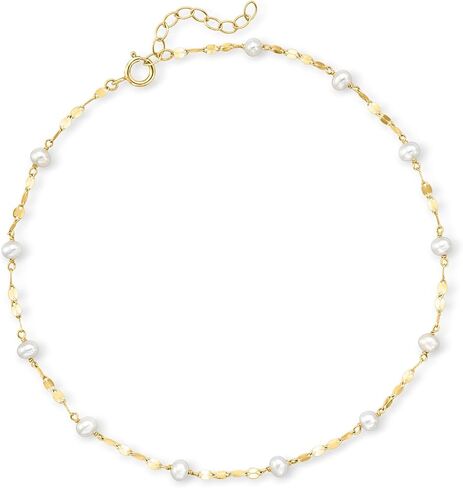 مجموعة نقية من قبل Ross-Simons 3-3.5mm محطة لؤلؤة لؤلؤة لماشينا سلسلة من الذهب الأصفر 14kt. 9 بوصات in Saudi Arabia