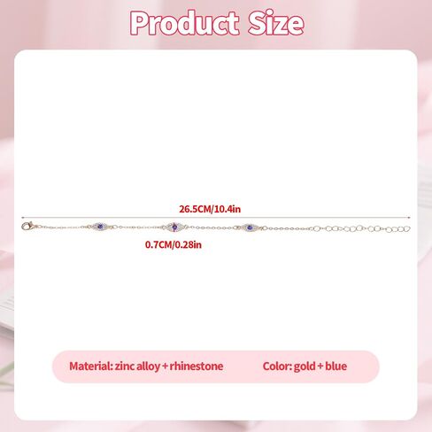 Gold Evil Eye Anklet for Women, Adjustable Boho Evil Eye Anklet Bracelet Waterproof Dainty Summer Beach Jewelry Present for Her in Saudi Arabia