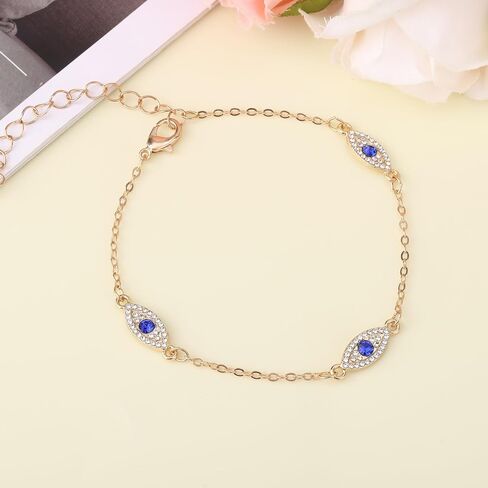 Gold Evil Eye Anklet for Women, Adjustable Boho Evil Eye Anklet Bracelet Waterproof Dainty Summer Beach Jewelry Present for Her in Saudi Arabia