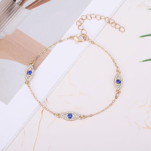 Gold Evil Eye Anklet for Women, Adjustable Boho Evil Eye Anklet Bracelet Waterproof Dainty Summer Beach Jewelry Present for Her in Saudi Arabia