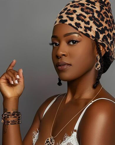 7 PCS Accesah Print Accessories و Loopard Earrings و Accf ، حزام قابل للتعديل ، عصابة رأس الحيوانات ، هدايا مجوهرات Boho Leopard For Women in Saudi Arabia