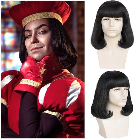 Brown Mushroom Wig Short Mens Brown Bowl Cut Wig 60s Bob Heat Resistant Synthetic Hair for Cosplay Party Anime in Kuwait