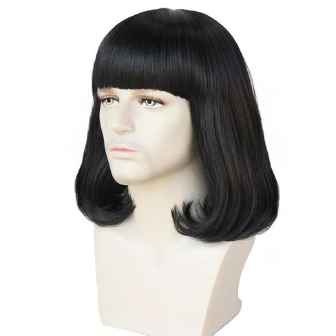 Brown Mushroom Wig Short Mens Brown Bowl Cut Wig 60s Bob Heat Resistant Synthetic Hair for Cosplay Party Anime in Kuwait