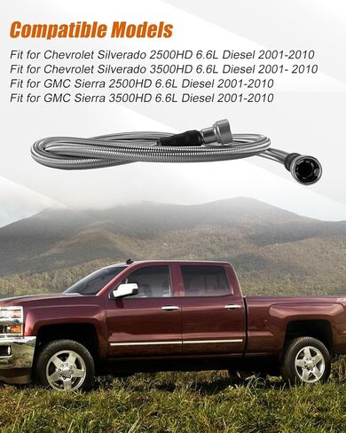 Fuel Tank Hoses Stainless Replace 15167372 15077513 Compatible with Chevrolet Silverado GMC Sierra 2500HD 3500HD 6.6L Diesel 2001-2010, Fuel Line Replacement in Saudi Arabia
