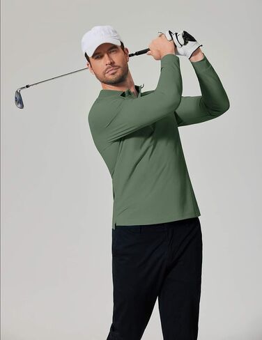 COOFANDY Men's Long Sleeve Polo Shirts Moisture Wicking Golf Shirts Lightweight Athletic Collared Shirt in Saudi Arabia