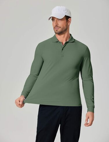 COOFANDY Men's Long Sleeve Polo Shirts Moisture Wicking Golf Shirts Lightweight Athletic Collared Shirt in Saudi Arabia