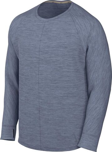 Nike Yoga Men's Dri-FIT Crew Top (Thunder Blue/Heather/, FB7775-437) Size Large in Saudi Arabia