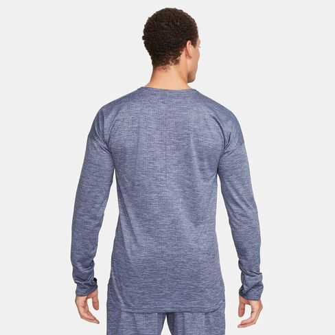 Nike Yoga Men's Dri-FIT Crew Top (Thunder Blue/Heather/, FB7775-437) Size Large in Saudi Arabia