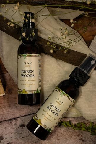 Green Woods Air Freshener Room Spray for Home Spray for Good Smell with Fresh Grass & Woody Cedarwood notes, Enhance Mood, Scented Air Freshener used on Curtains, Cushions, Fabric Wall - 50 ml in Saudi Arabia