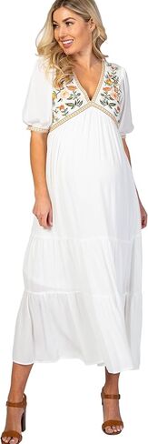 Pinkblush Floral Assoridered Gaternity Midi Dress in Saudi Arabia