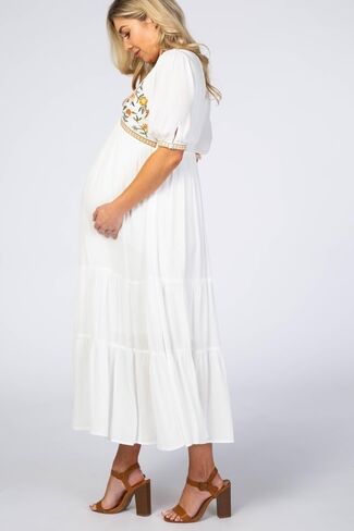 Pinkblush Floral Assoridered Gaternity Midi Dress in Saudi Arabia