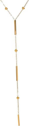 Mchic Sexy Gold Lariat Necklace for Women: Dainty Long Drop Necklaces Gold Plated Beaded/Heart/CZ/Bar/Ball Stainless Steel Chain Necklaces Y Dangle Layered Necklace Trendy Jewelry Gift for Women in Kuwait
