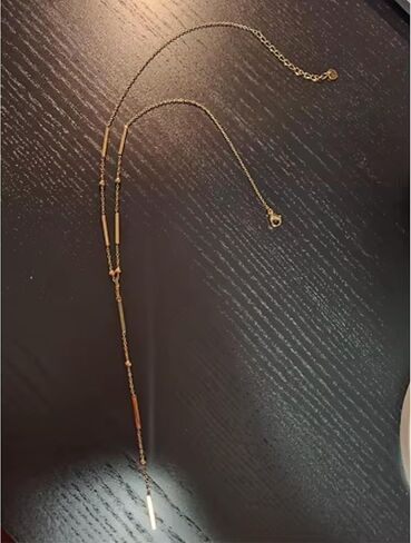 Mchic Sexy Gold Lariat Necklace for Women: Dainty Long Drop Necklaces Gold Plated Beaded/Heart/CZ/Bar/Ball Stainless Steel Chain Necklaces Y Dangle Layered Necklace Trendy Jewelry Gift for Women in Kuwait