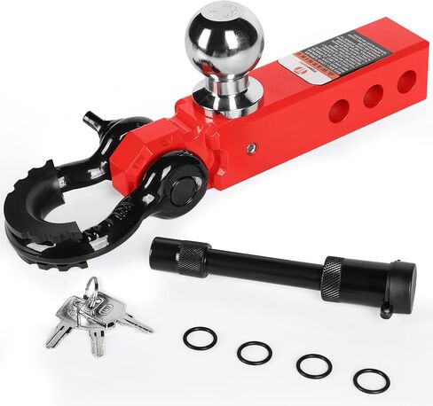 TITANMIGHT Trailer Hitch Ball Mount, Tow Shackle, Heavy Duty Solid Shank 33,000LBs Break Limit, Key Lock Pin (New Updated Model), Fits 2 Inch Receiver (Black) in Saudi Arabia