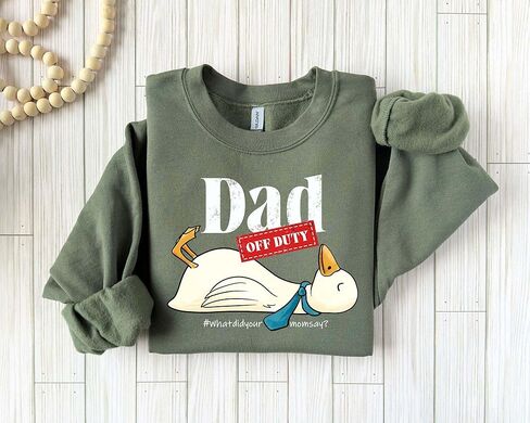 Dad Off Duty Sweatshirt, Funny Duck Sweater for Fathers, Cozy Unisex Crewneck Pullover, Birthday Present for Dad Sand in Kuwait