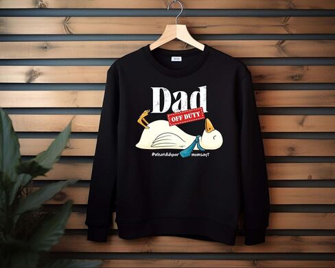 Dad Off Duty Sweatshirt, Funny Duck Sweater for Fathers, Cozy Unisex Crewneck Pullover, Birthday Present for Dad Sand in Kuwait