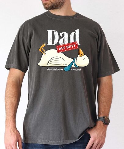 Dad Off Duty Sweatshirt, Funny Duck Sweater for Fathers, Cozy Unisex Crewneck Pullover, Birthday Present for Dad Sand in Kuwait