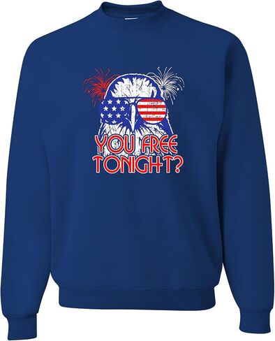 Go All Out Bald Eagle You Free Tonight? July 4 USA Pride America Mens Youth Sweatshirt Crewneck in Saudi Arabia