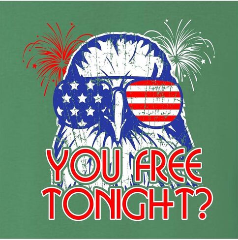 Go All Out Bald Eagle You Free Tonight? July 4 USA Pride America Mens Youth Sweatshirt Crewneck in Saudi Arabia