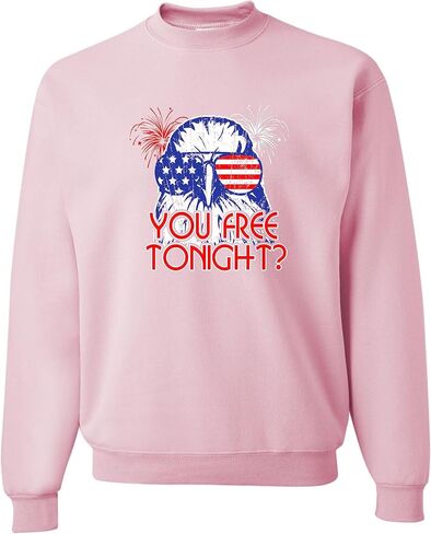 Go All Out Bald Eagle You Free Tonight? July 4 USA Pride America Mens Youth Sweatshirt Crewneck in Saudi Arabia
