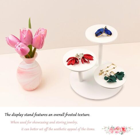 Frosted Acrylic Table Display Stand for Figure Small Display Risers Black for Succulent Plants 3 Tier Round Risers for Decor 1 Pack in Saudi Arabia