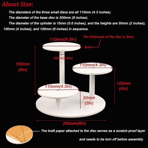 Frosted Acrylic Table Display Stand for Figure Small Display Risers Black for Succulent Plants 3 Tier Round Risers for Decor 1 Pack in Saudi Arabia