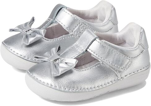 Stride Rite Girls SM Ashtyn Mary Jane Flat, Silver, 3.5 Wide Toddler in Saudi Arabia