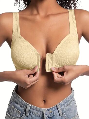 Women's Seamless Wireless Supportive Bra Full Coverage Underwire Bra-Front Closure Comfortable and Soft in Saudi Arabia