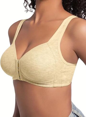 Women's Seamless Wireless Supportive Bra Full Coverage Underwire Bra-Front Closure Comfortable and Soft in Saudi Arabia