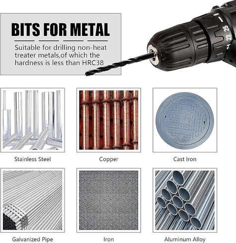 5 Pcs Step Drill Bits,High Speed Steel,Titanium Coating,50 Sizes Unibit Drill Bits Set,Multiple Hole Stepped Up Bits for Metal in Saudi Arabia