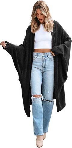 CUPSHE Women's Oversized Cardigan Sweater Open Front 2025 Fall Long Sleeve Soft Knit Casual Sweaters Outwear in Saudi Arabia