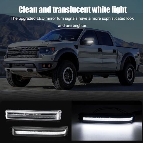 مصابيح إشارة الانعطاف بمرآة جانبية من Aexploer متوافقة مع F150 2004-2014/لـ Rapt0r 2010-2014/لـ Expedition 1997-2007/لـ Mark LT 2006-2008 (لون وامض متسلسل ديناميكي مدخن) in Saudi Arabia