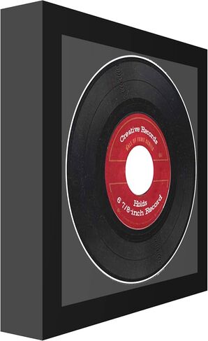 إطارات الصور الإبداعية 6 7/8 × 6 7/8 بوصة إطار سجل واحد مع حصيرة بيضاء يعرض سجل الفينيل 45 دورة في الدقيقة يتضمن شماعات in Kuwait