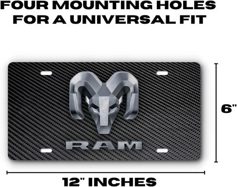 Front Vanity Plate for Ram Vehicles - Mopar Officially Licensed - Brushed Stainless Steel with Mounting Holes (Distressed Stainless Flag) in Saudi Arabia