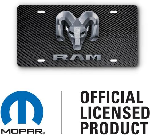 Front Vanity Plate for Ram Vehicles - Mopar Officially Licensed - Brushed Stainless Steel with Mounting Holes (Distressed Stainless Flag) in Saudi Arabia