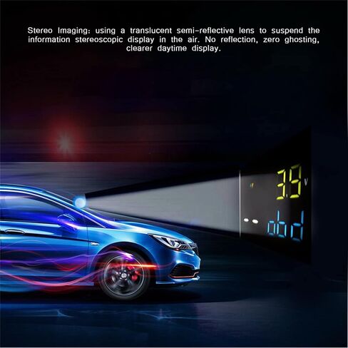 Car HUD Display for OBD GPS, Universal Large Screen Car Head-Up Display with Overspeed Warning and Stereo Imaging in Saudi Arabia
