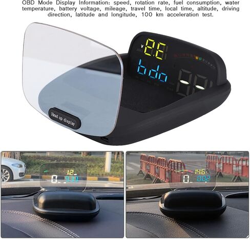 Car HUD Display for OBD GPS, Universal Large Screen Car Head-Up Display with Overspeed Warning and Stereo Imaging in Saudi Arabia