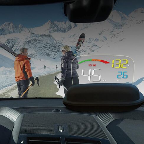 Car HUD Display for OBD GPS, Universal Large Screen Car Head-Up Display with Overspeed Warning and Stereo Imaging in Saudi Arabia