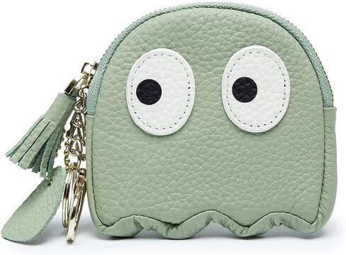 Cartoon Ghost Coin Purse Cute Mini Genuine Leather Wallet Small Coin Purse with Keychain Wallet Funny Cute Coin Bag for Women (Pink,L 3.9 in x W 3.9in x H 0.59 in) in Saudi Arabia