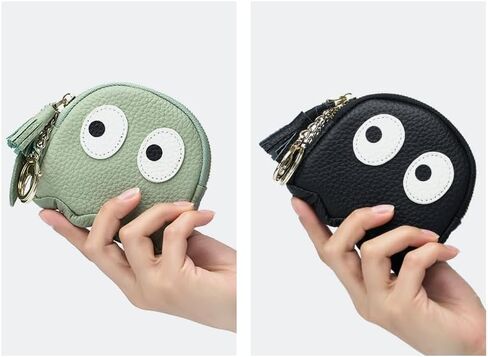 Cartoon Ghost Coin Purse Cute Mini Genuine Leather Wallet Small Coin Purse with Keychain Wallet Funny Cute Coin Bag for Women (Pink,L 3.9 in x W 3.9in x H 0.59 in) in Saudi Arabia