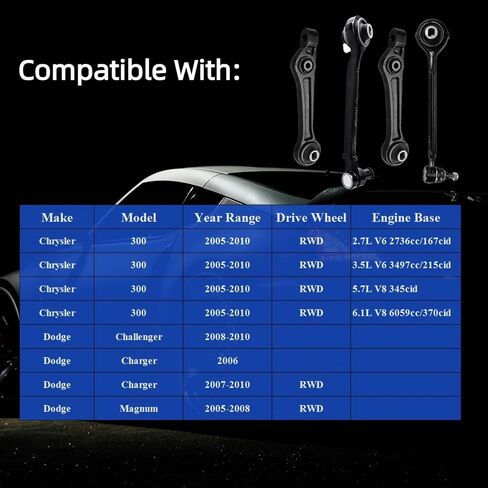4pc K620618 K620619 K620620 K620621 Front Upper Forward Rearward Control Arm Kit for Audi A6 2006-11, S6 2007-10, S8 2007-09, A6 Quattro 2005-11, A8 Quattro 2004-10, for Volkswagen Phaeton 04-06 in Kuwait