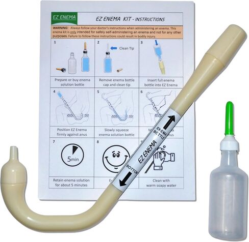 Nippled EZ Enema Kit - Easy, Quick, Comfortable, Mess-Free and Reusable Constipation Relief. Non-Intrusive Design is "Different & Better" than traditional enema bulb, enema bag and enema bucket kits in Saudi Arabia
