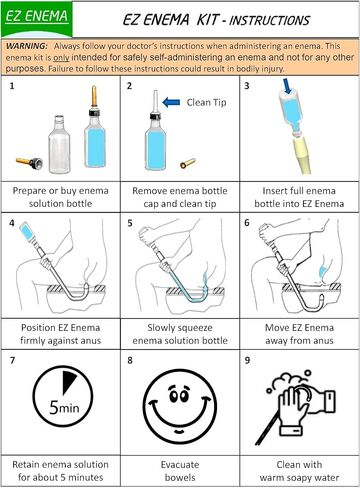 Nippled EZ Enema Kit - Easy, Quick, Comfortable, Mess-Free and Reusable Constipation Relief. Non-Intrusive Design is "Different & Better" than traditional enema bulb, enema bag and enema bucket kits in Saudi Arabia